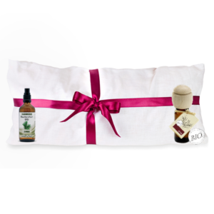 Zirben kussen 30 x 20 cm met Zirben spray en Zirben olie